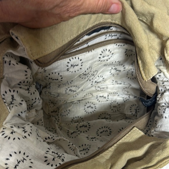 Myra Bag Tan and Gray Crossbody Bag with Adjustable Strap - Picture 5 of 13